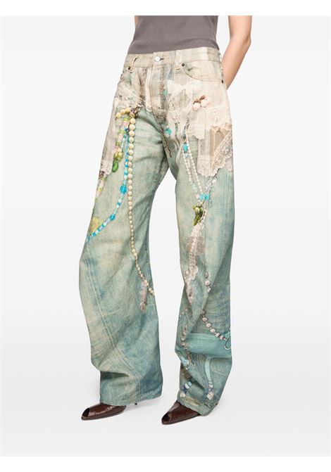 jeans loose fit 2006 donna bianco e verde ACNE STUDIOS | AK0981AET